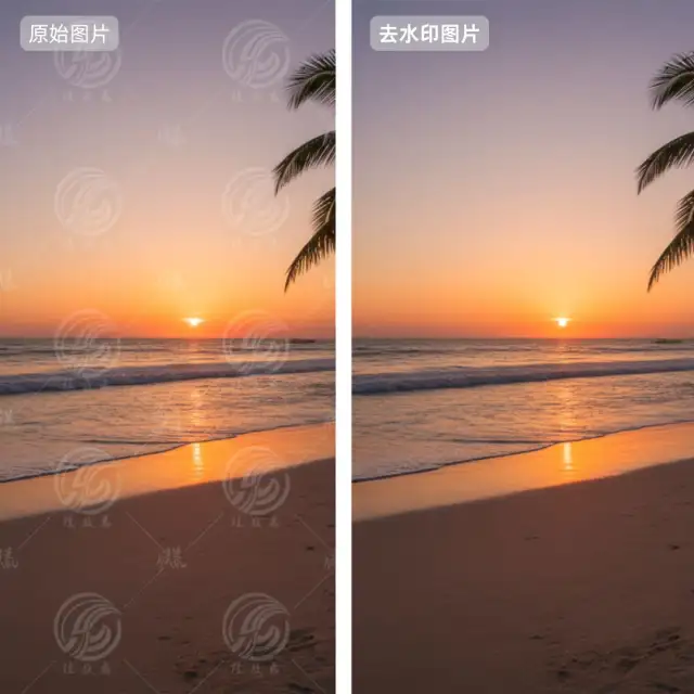 水印去除效果示例