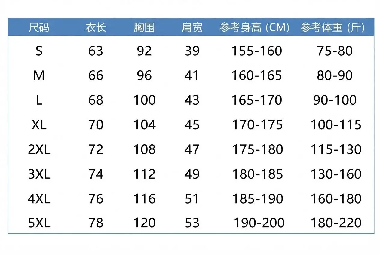 尺码表